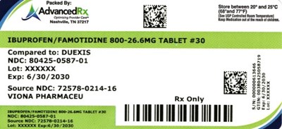 Ibuprofen And Famotidine 800/26.6mg #30 (Ibuprofen Famotidine 800 26.6mg 80425 0587 01)